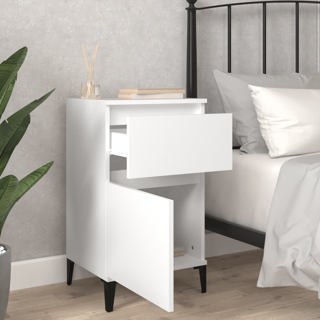vidaXL Bedside Cabinet White 40x35x70 cm