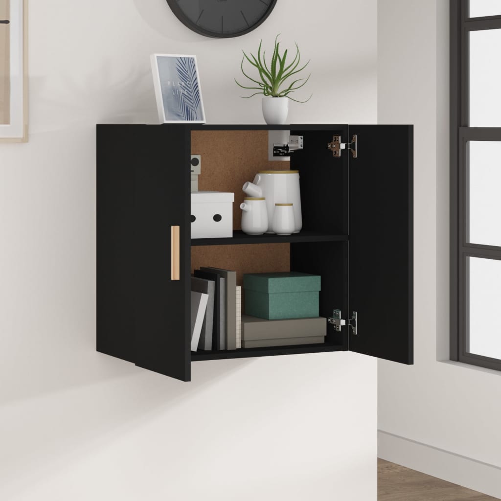vidaXL Wall Cabinet Black 60x30x60 cm Engineered Wood