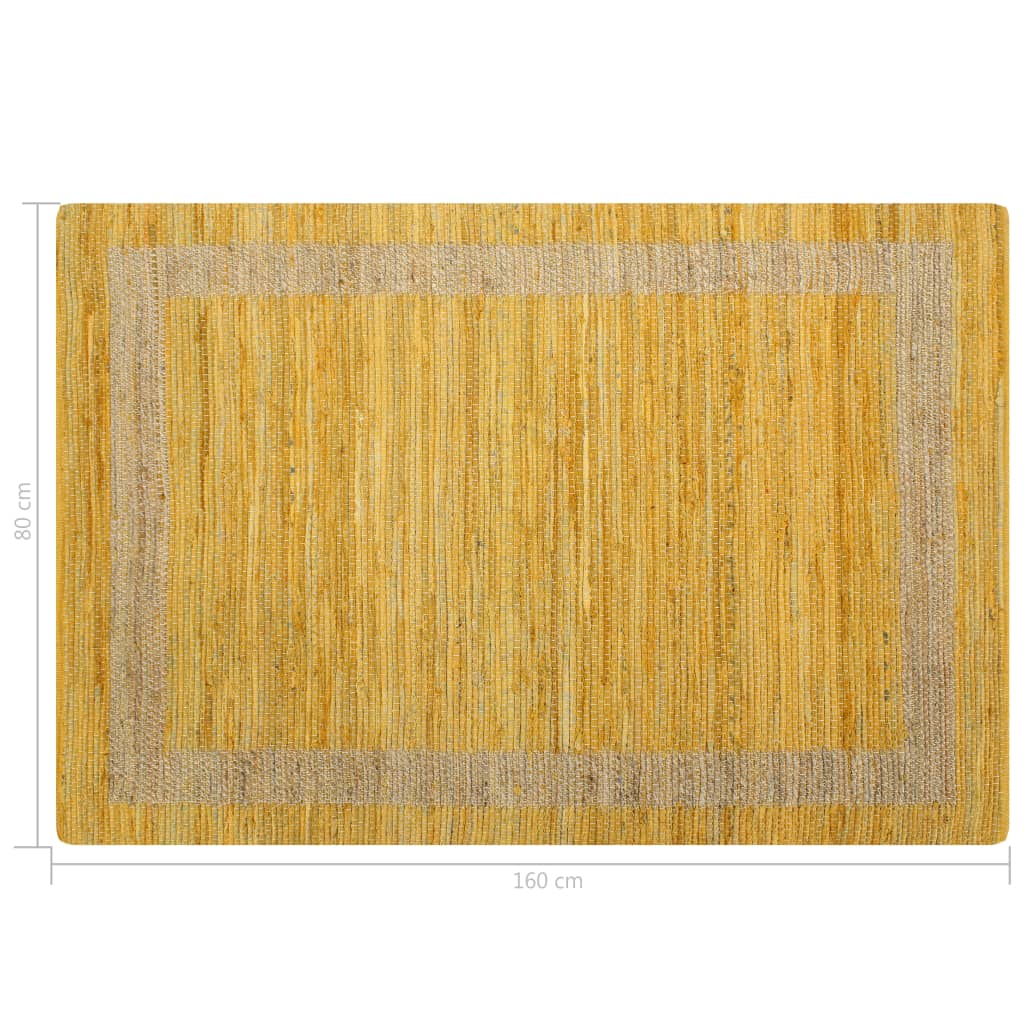 vidaXL Handmade Rug Jute Yellow 80x160 cm