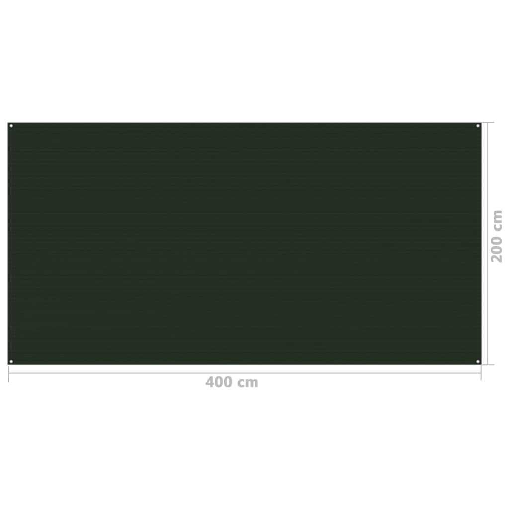 vidaXL Tent Carpet 200x400 cm Dark Green