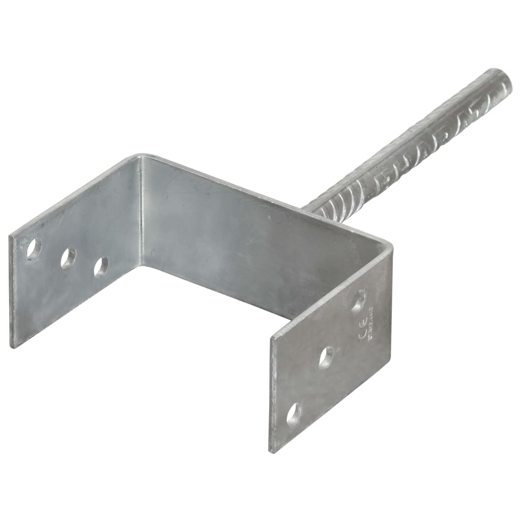 vidaXL Fence Anchors 6 pcs Silver 14x6x30 cm Galvanised Steel