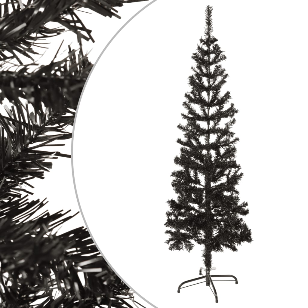 vidaXL Slim Christmas Tree Black 120 cm