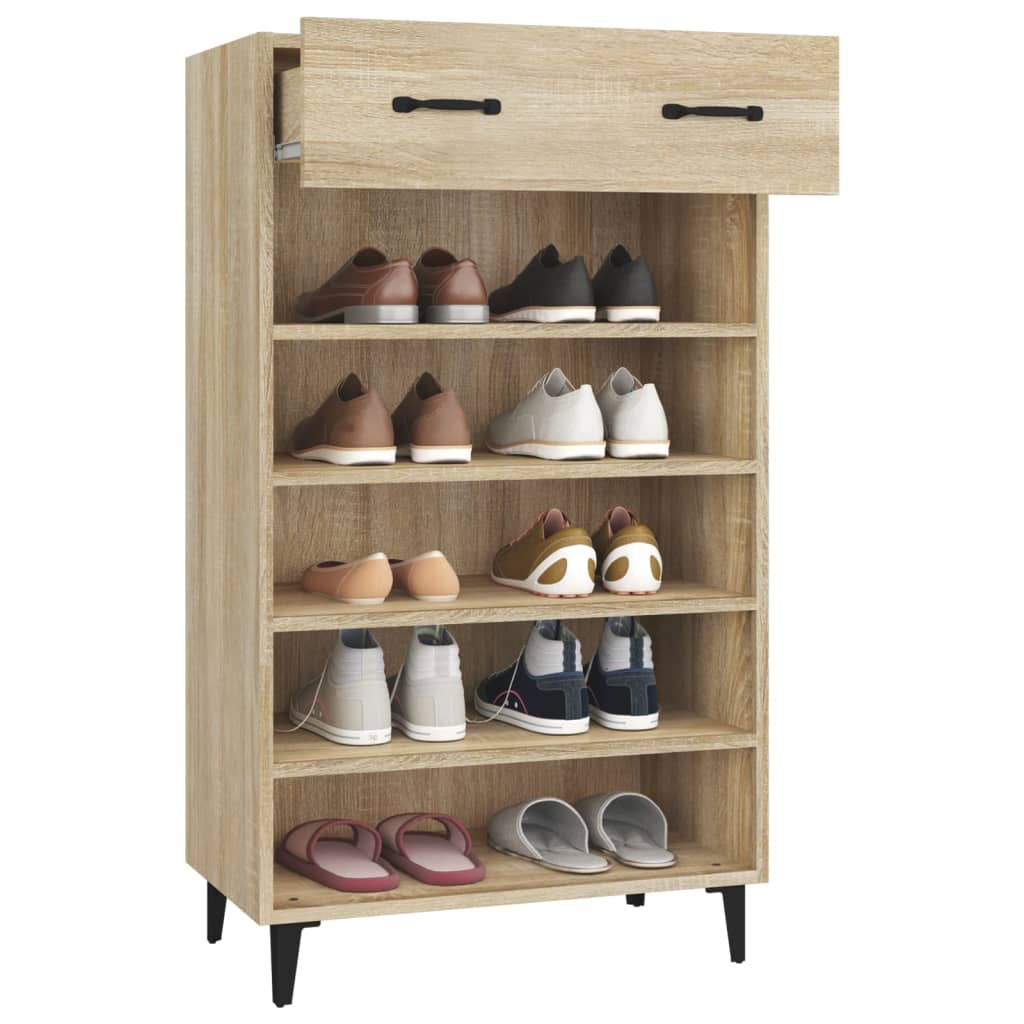 vidaXL Shoe Cabinet Sonoma Oak 60x35x105 cm Engineered Wood