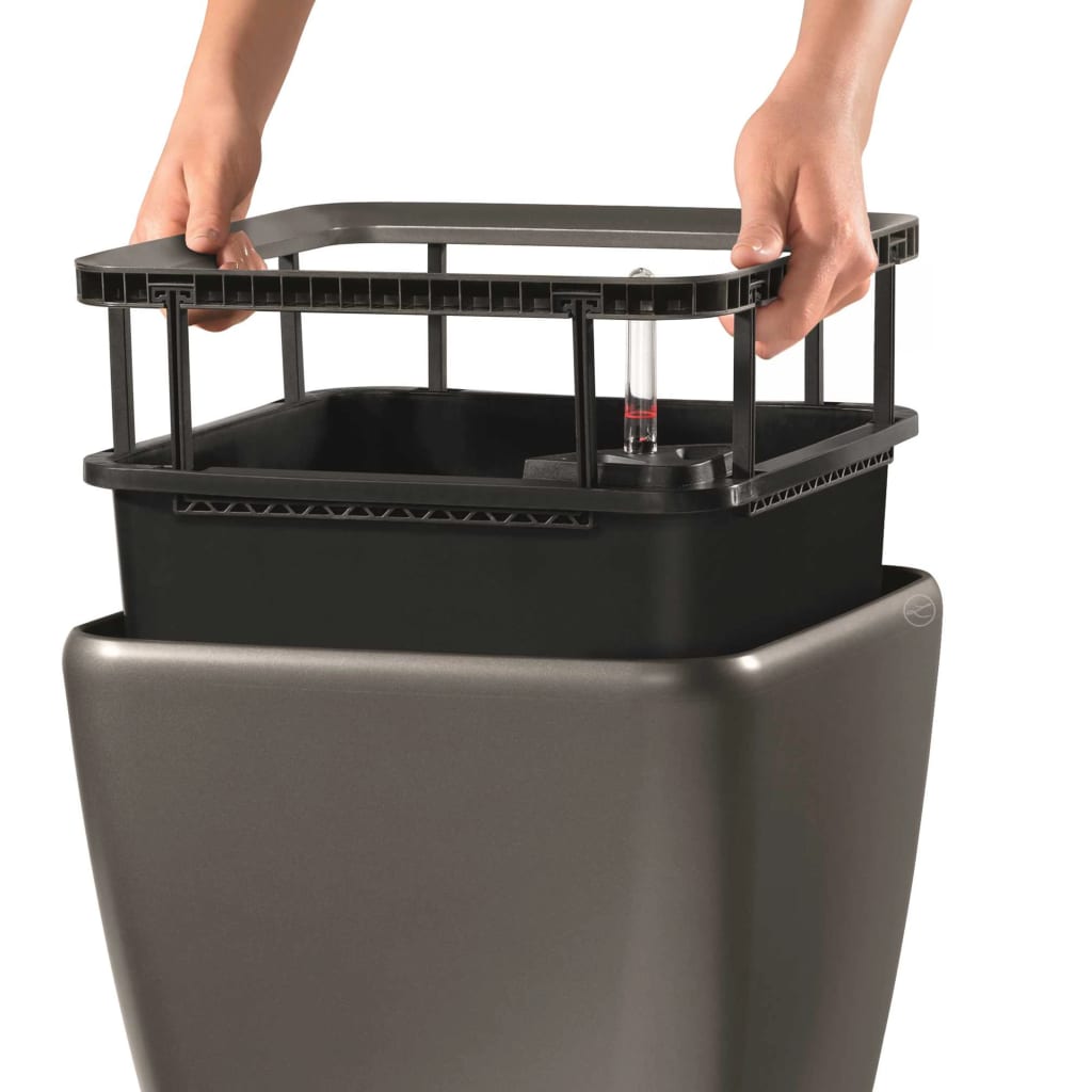 LECHUZA Planter Quadro 35 LS ALL-IN-ONE Charcoal 16163
