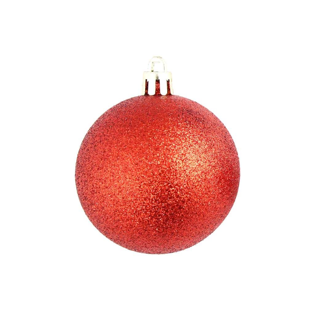 vidaXL 100 Piece Christmas Ball Set 3/4/6 cm Red