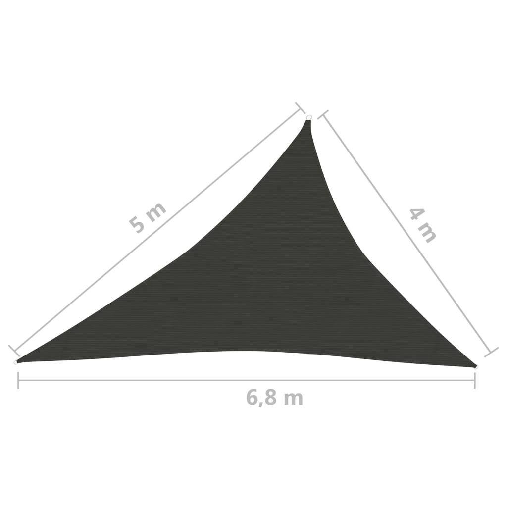vidaXL Sunshade Sail 160 g/m² Black 4x5x6.8 m HDPE