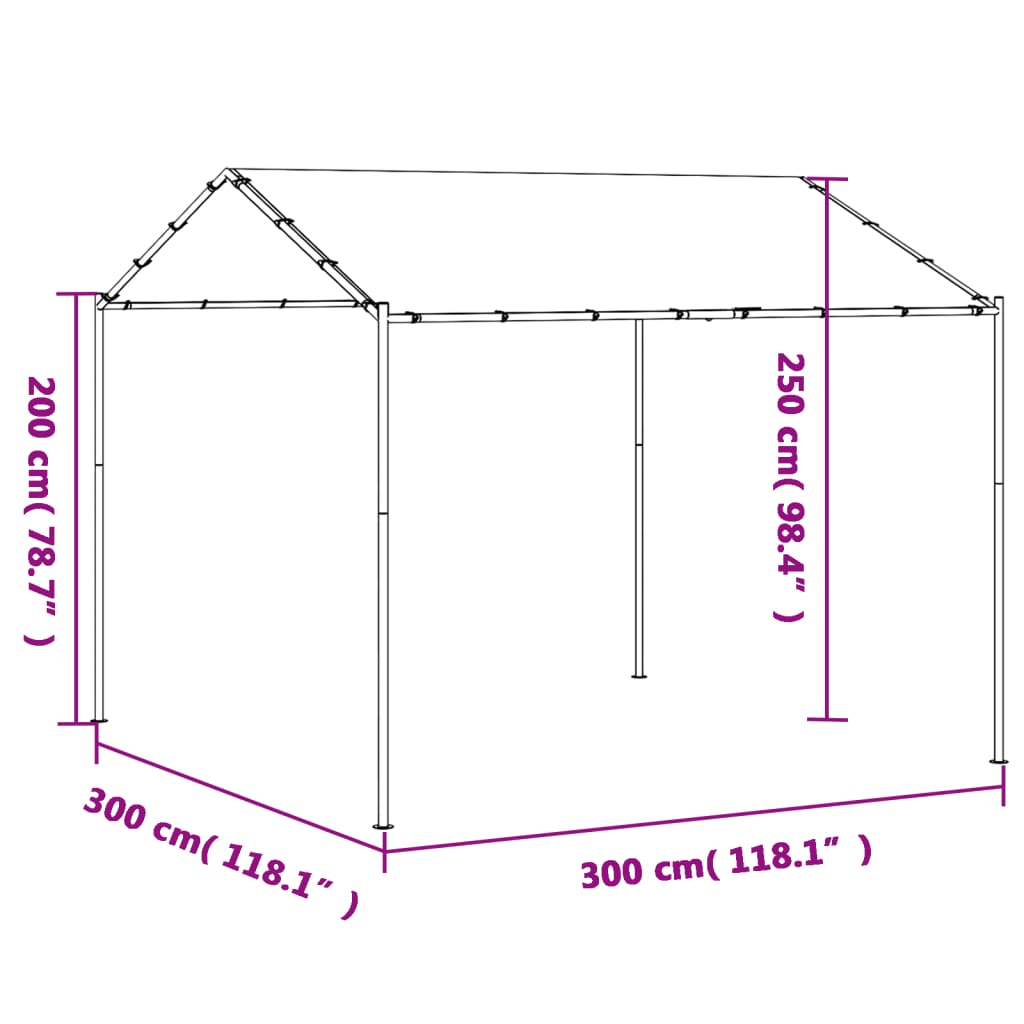vidaXL Canopy Tent Beige 3x3 m Steel and Fabric