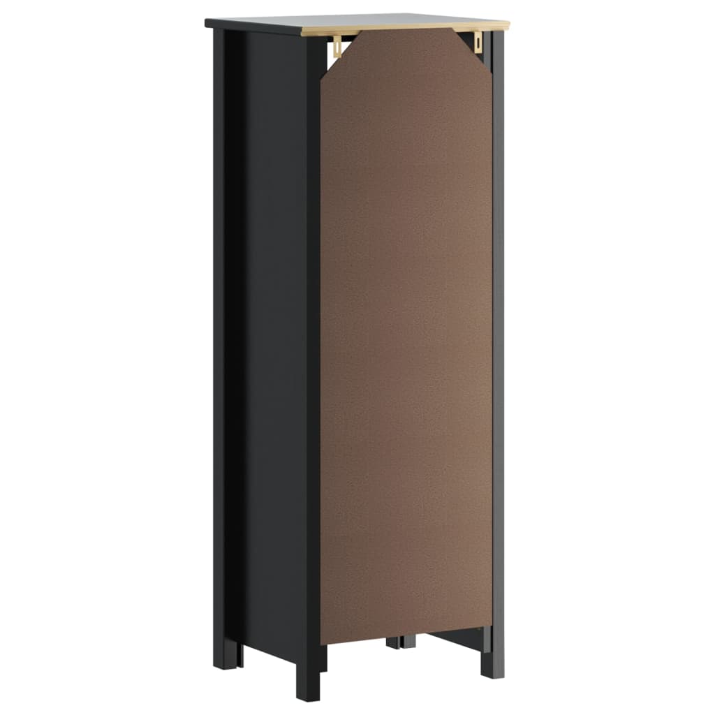 vidaXL Bathroom Cabinet BERG Black 40x34x110 cm Solid Wood Pine