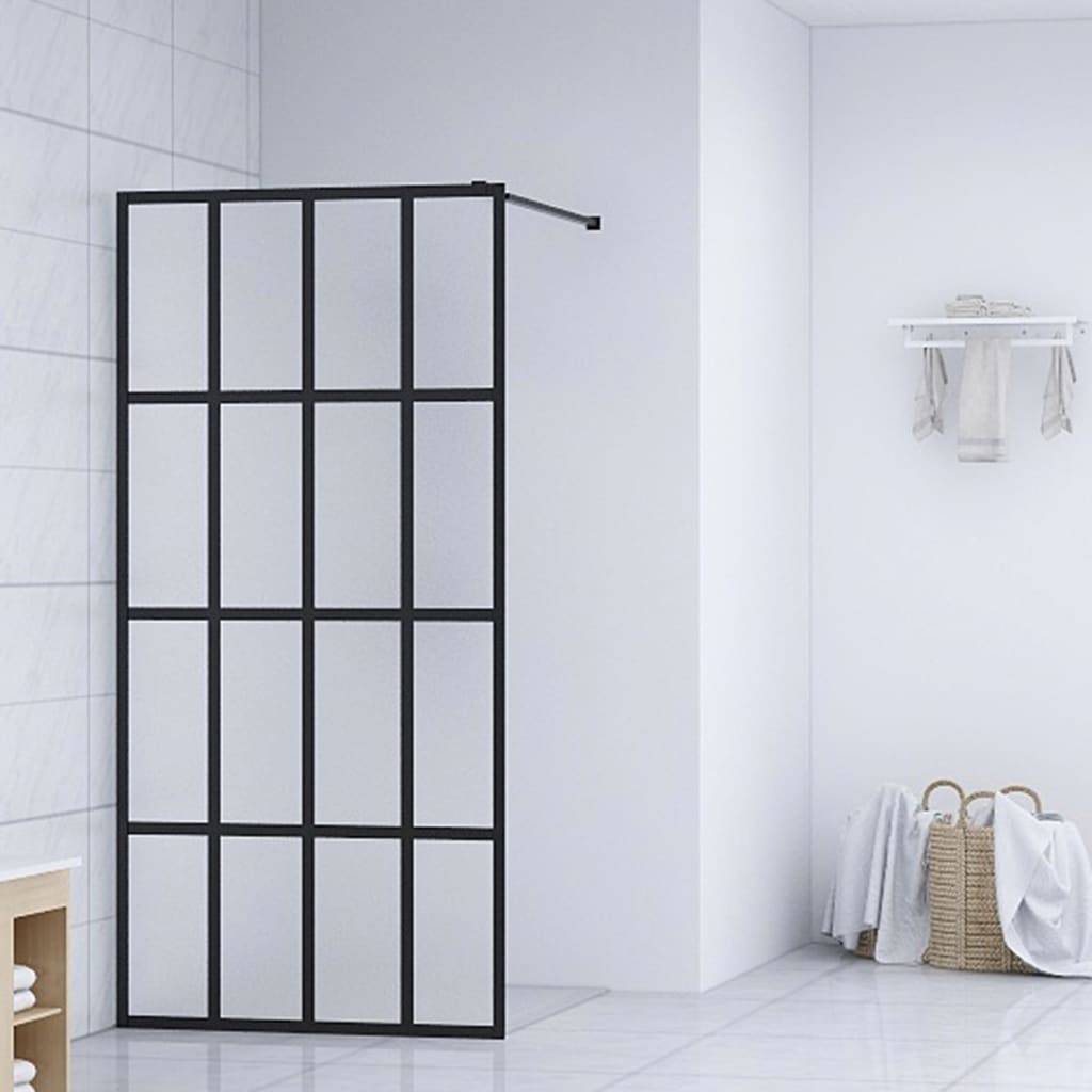vidaXL Walk-in Shower Screen Frosted Tempered Glass 80x195 cm
