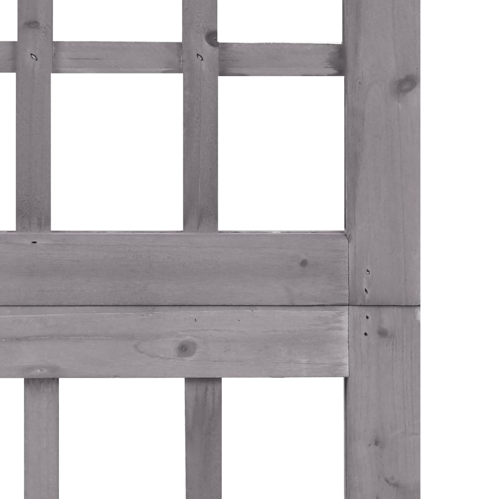 vidaXL 3-Panel Room Divider/Trellis Solid Fir Wood Grey 121x180 cm