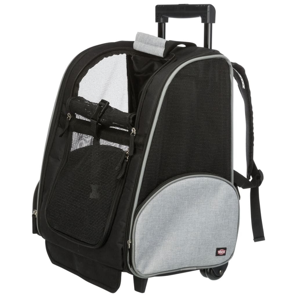 TRIXIE Pet Trolley Backpack Black and Grey