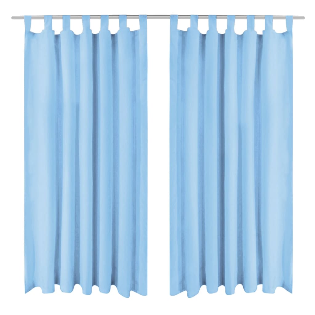vidaXL Micro-Satin Curtains 2 pcs with Loops 140x245 cm Turquoise