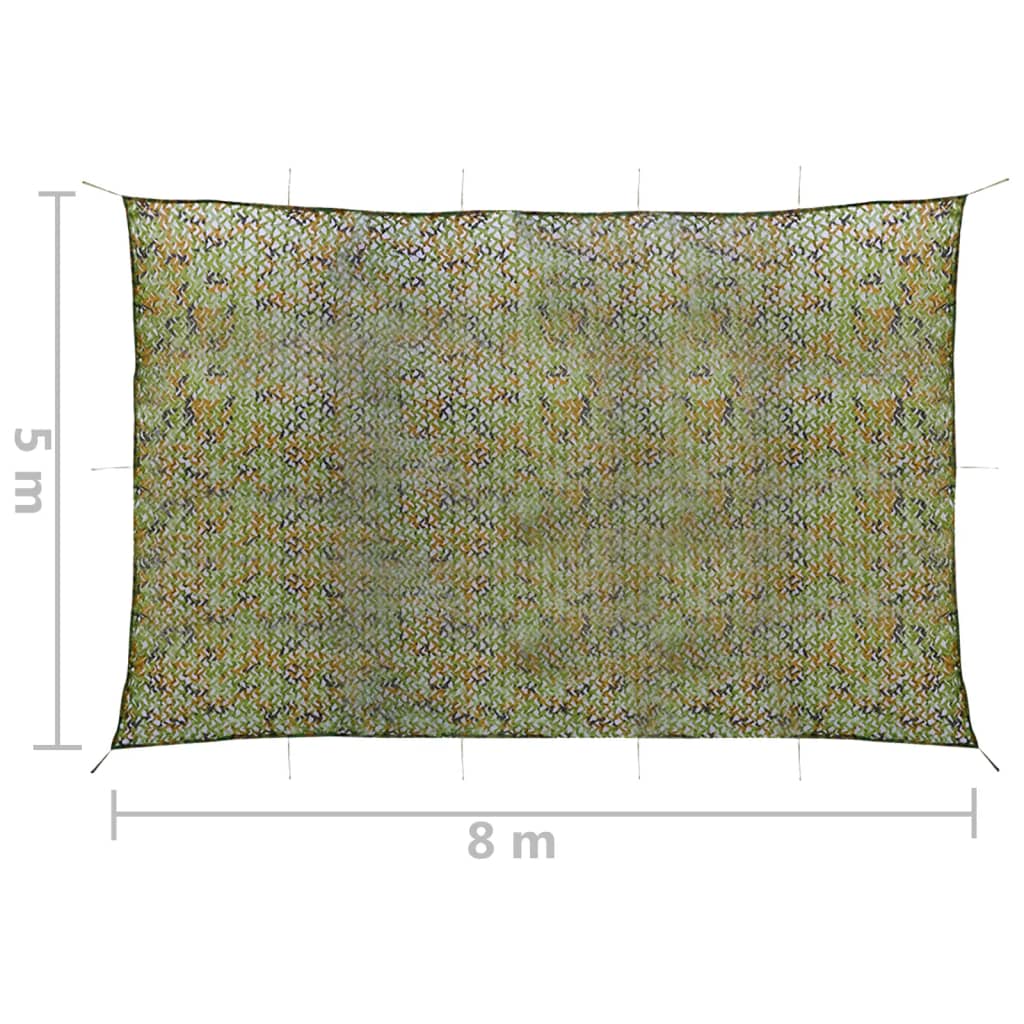 vidaXL Camouflage Net with Storage Bag 5x8 m Green