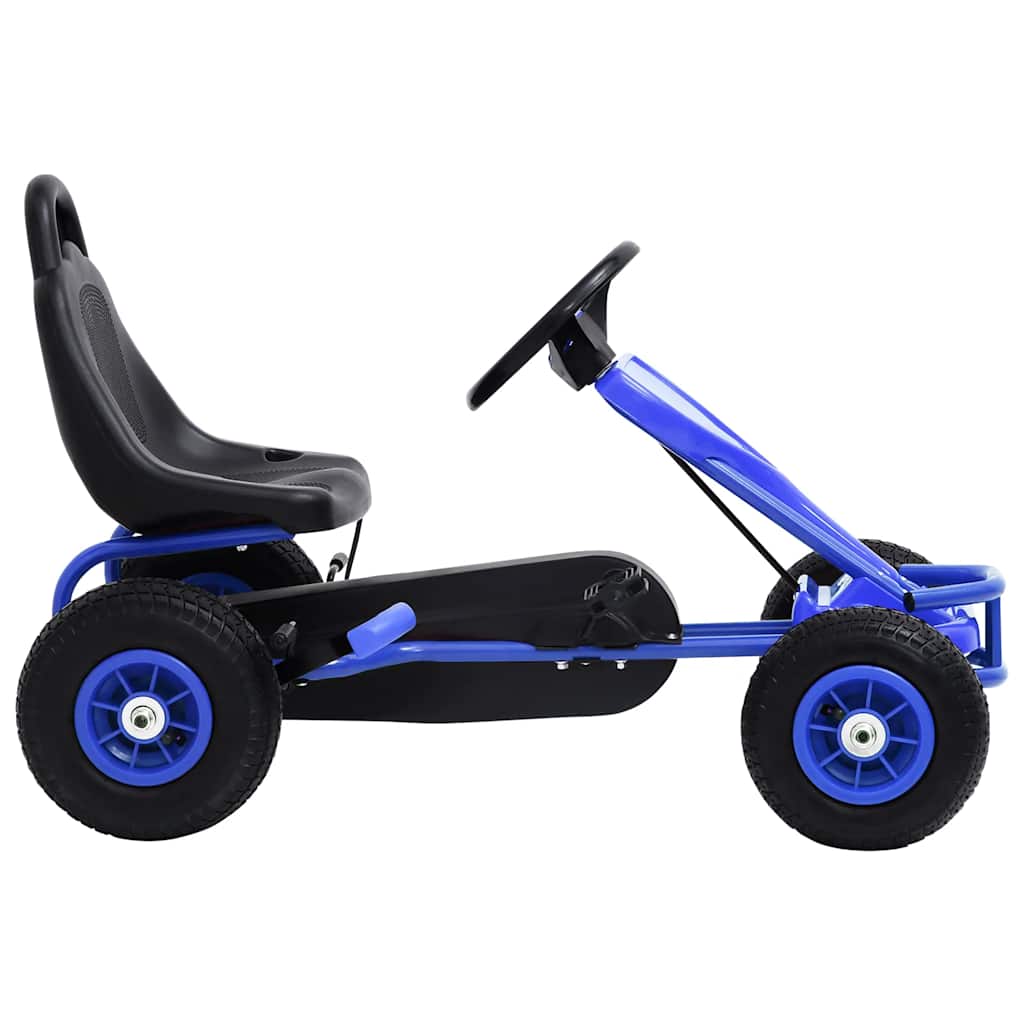vidaXL Pedal GoKart with Pneumatic Tyres Blue vidaXL.co.uk