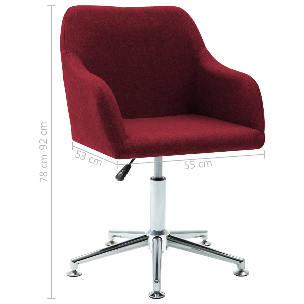 vidaXL Swivel Dining Chairs 6 pcs Wine Red Fabric