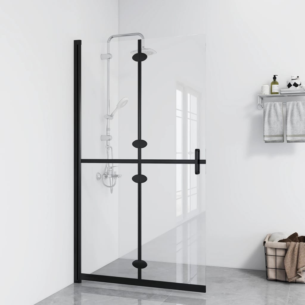vidaXL Foldable Walk-in Shower Wall Transparent ESG Glass 100x190 cm