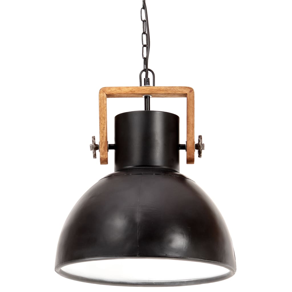 vidaXL Industrial Hanging Lamp 25 W Black Round 40 cm E27