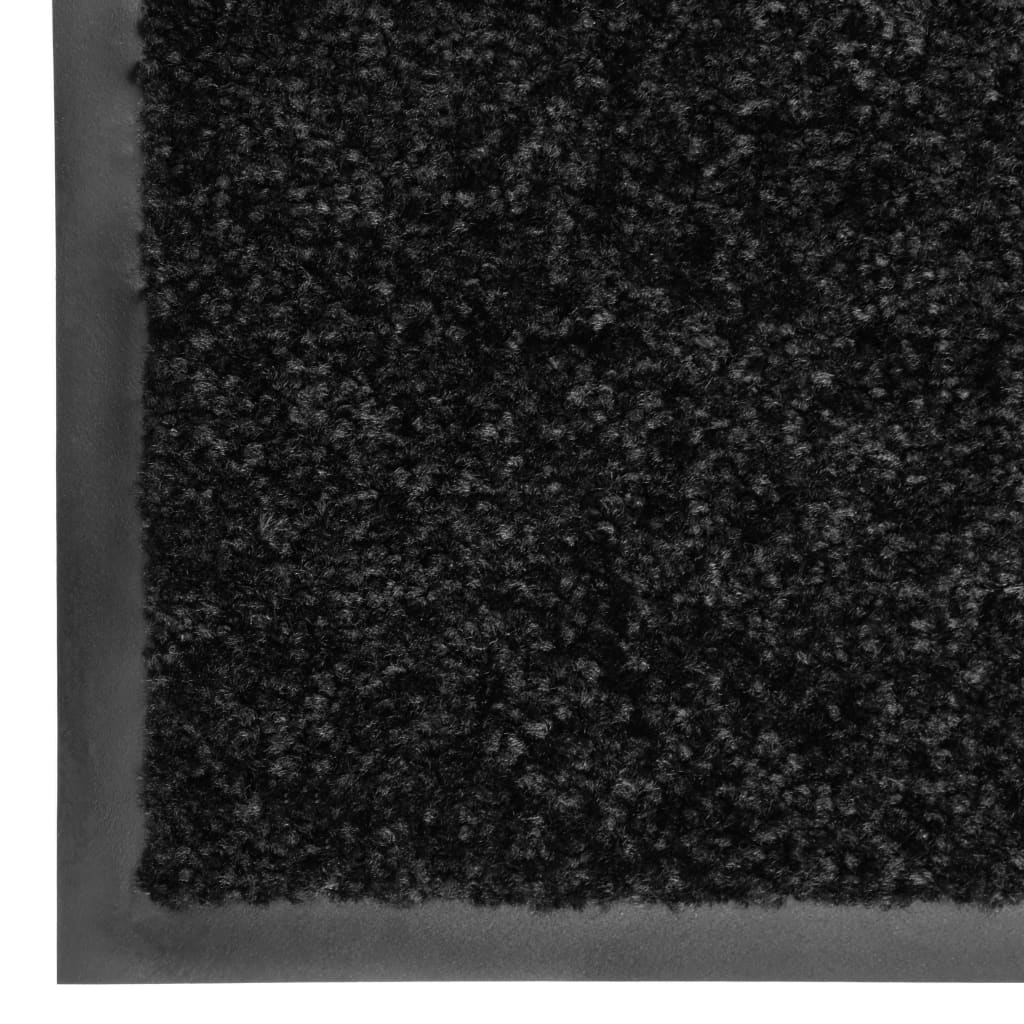 vidaXL Doormat Washable Black 60x180 cm