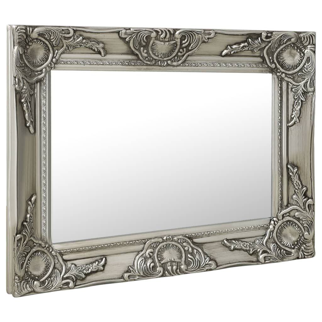 vidaXL Wall Mirror Baroque Style 50x40 cm Silver