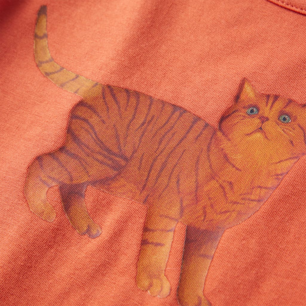 Kids' T-shirt with Long Sleeves Burnt Orange 92