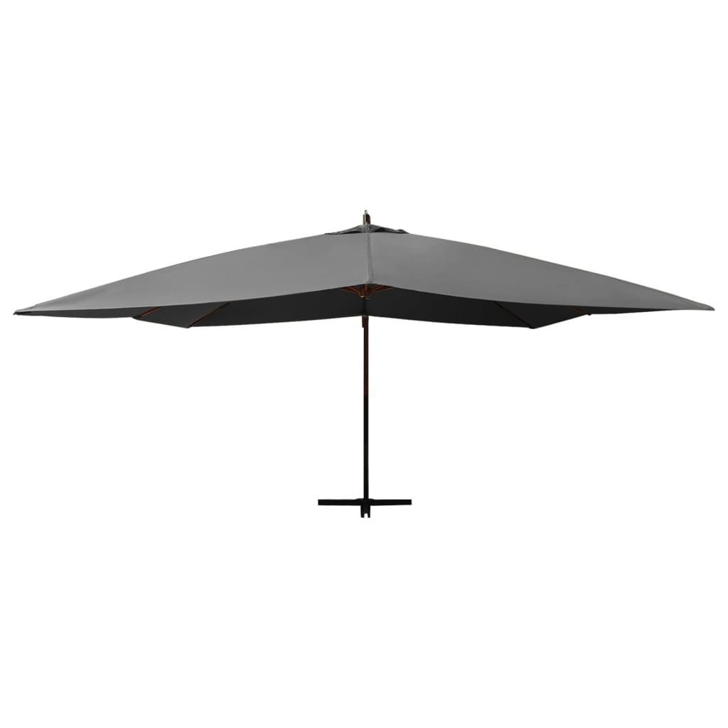 vidaXL Cantilever Umbrella with Wooden Pole 400x300 cm Anthracite