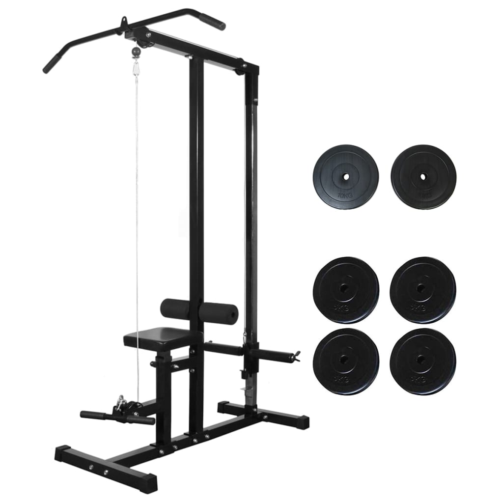 vidaXL Power Tower with Weight Plates 40 kg