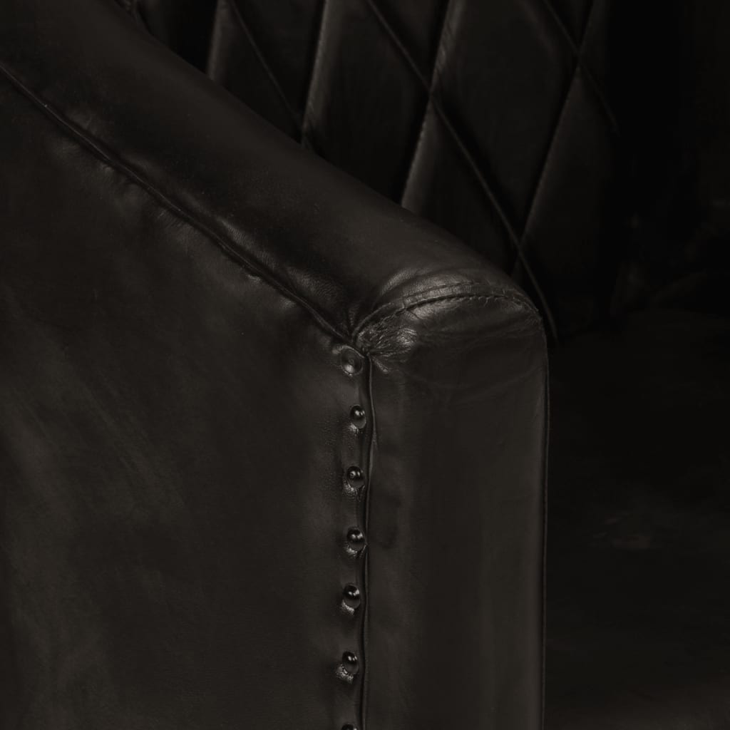vidaXL Tub Chair Grey Real Leather