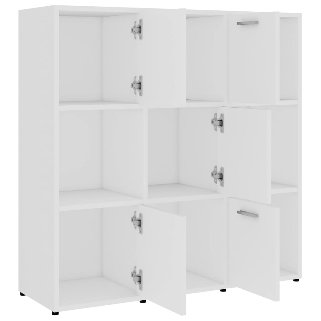 vidaXL Book Cabinet White 90x30x90 cm Engineered Wood