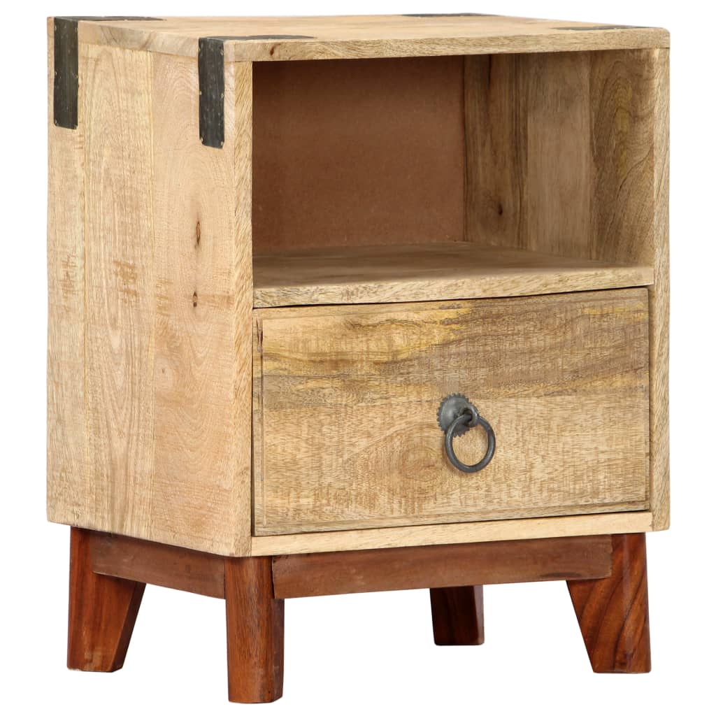 vidaXL Bedside Cabinet 40x30x52 cm Solid Rough Mango Wood