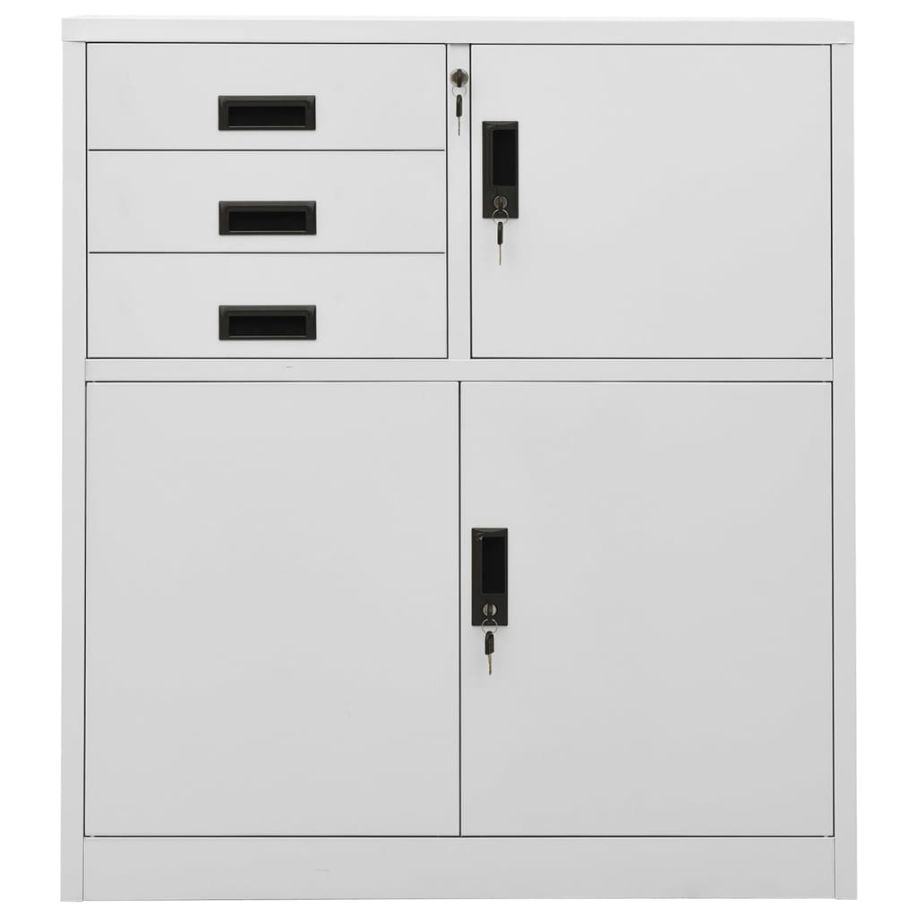 vidaXL Office Cabinet Light Grey 90x40x102 cm Steel