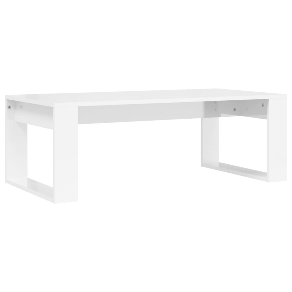 vidaXL Coffee Table High Gloss White 102x50x35 cm Engineered Wood