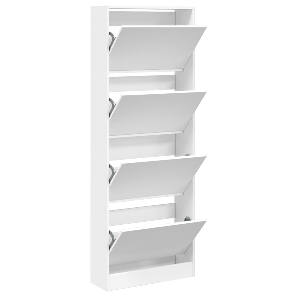 vidaXL Shoe Cabinet White 60x21x163.5 cm Engineered Wood