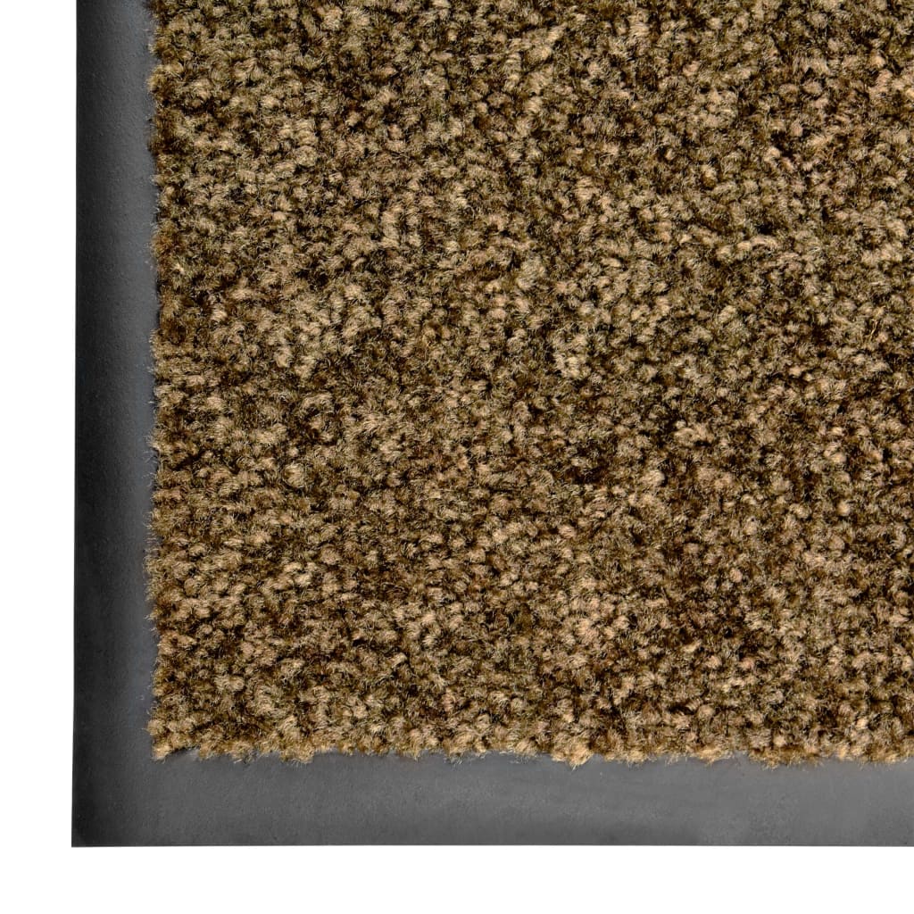 vidaXL Doormat Washable Brown 60x90 cm