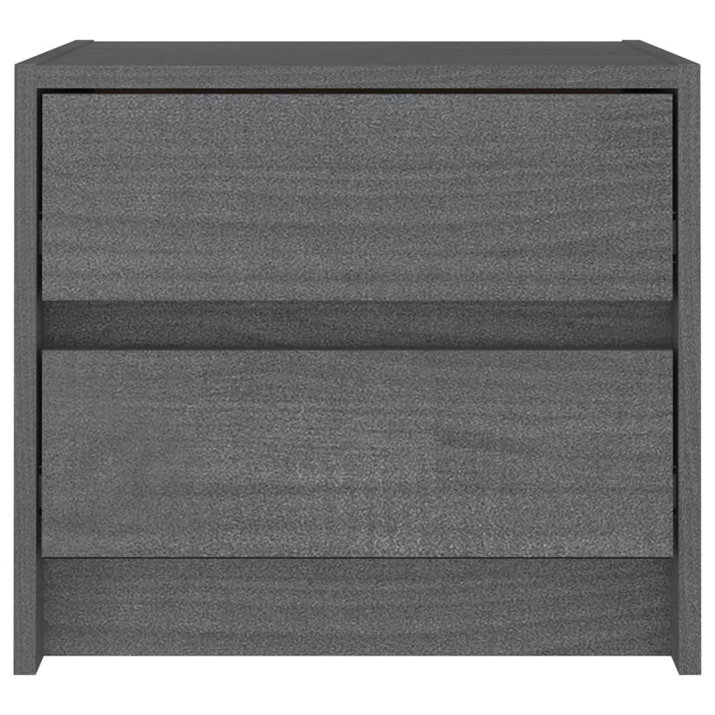 vidaXL Bedside Cabinets 2 pcs Grey 40x30.5x35.5 cm Solid Pine Wood