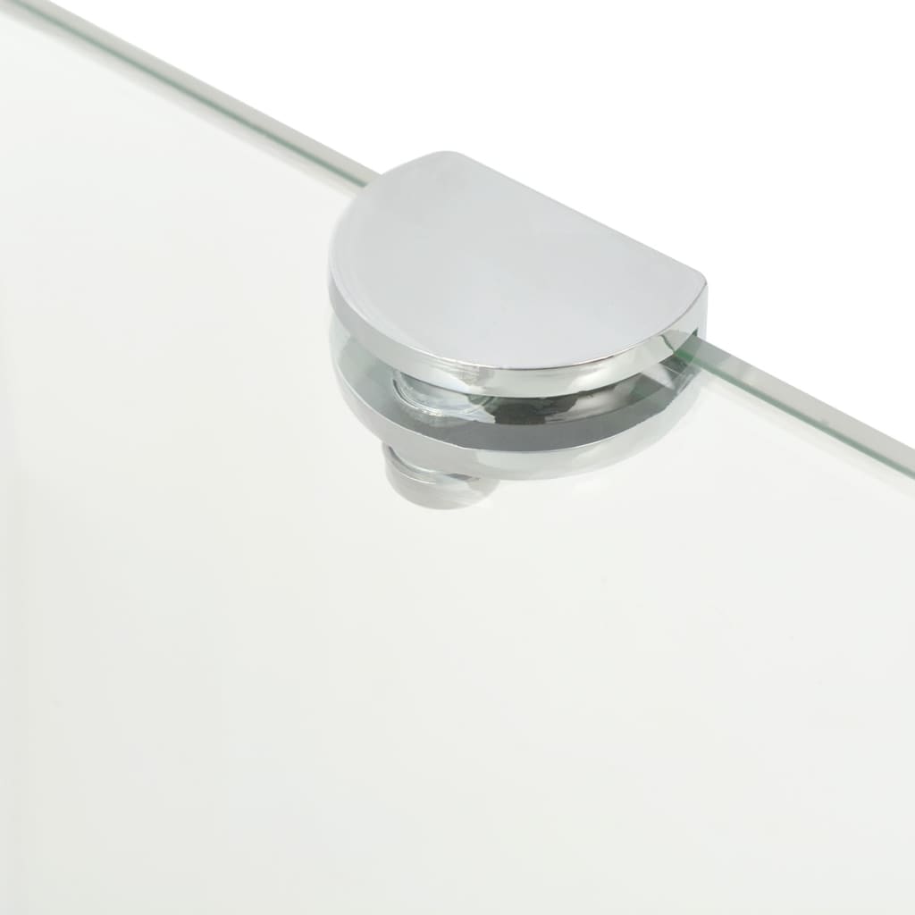 vidaXL Corner Shelves 2 pcs with Chrome Supports Glass Clear 35x35 cm