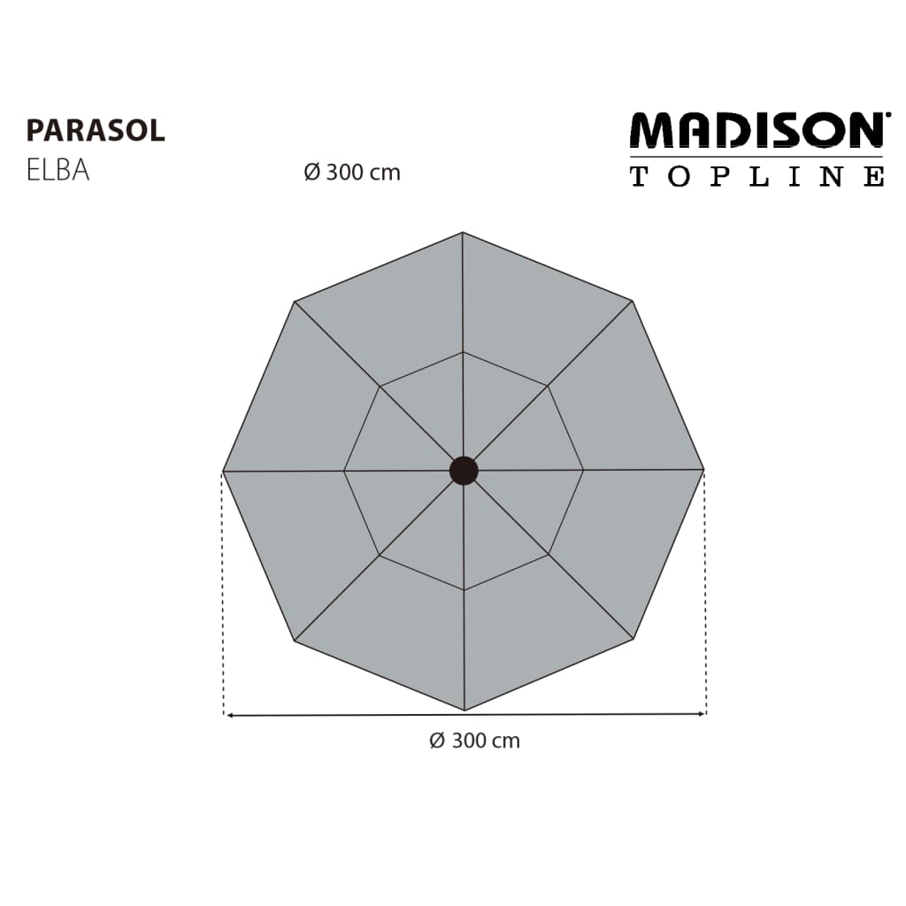 Madison Parasol Elba 300 cm Ecru