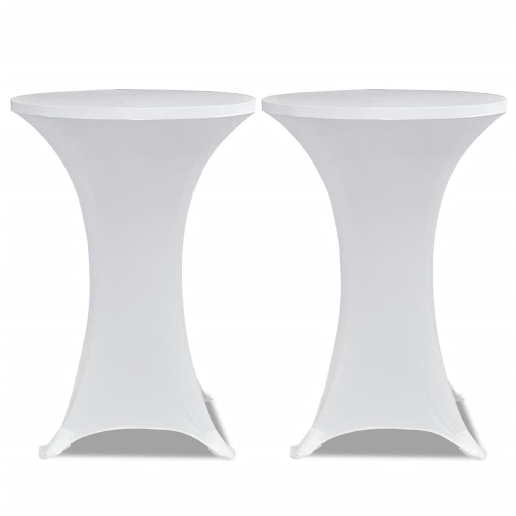 vidaXL Standing Table Cover Ø80 cm White Stretch 4 pcs