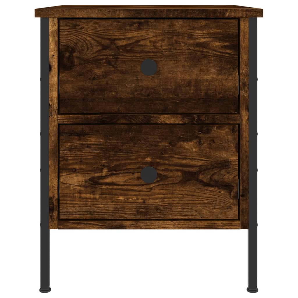 vidaXL Bedside Cabinet Smoked Oak 40x42x50 cm Engineered Wood