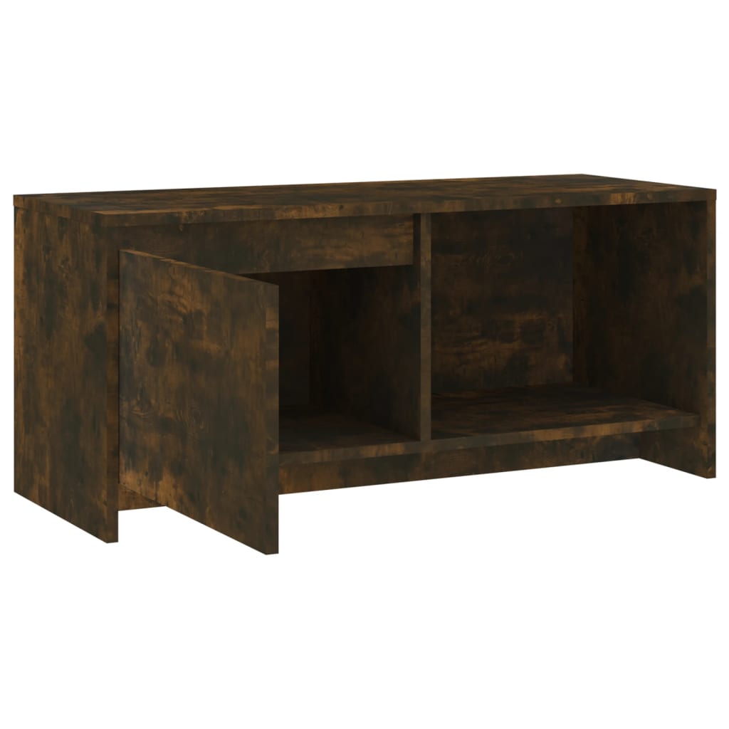 vidaXL TV Cabinet Smoked Oak 90x35x40 cm Engineered Wood