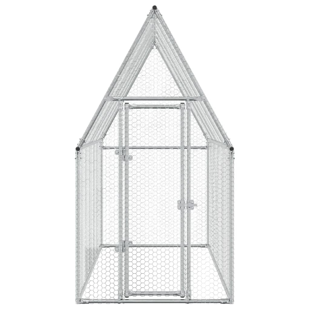 vidaXL Chicken Cage Silver 200x100x190 cm Galvanised Steel