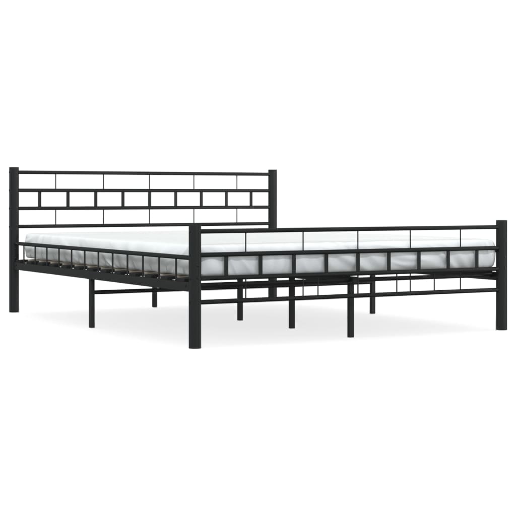 vidaXL Bed Frame Black Steel 160x200 cm
