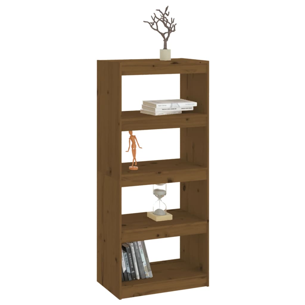 vidaXL Book Cabinet/Room Divider Honey Brown 60x30x135.5 cm Wood Pine