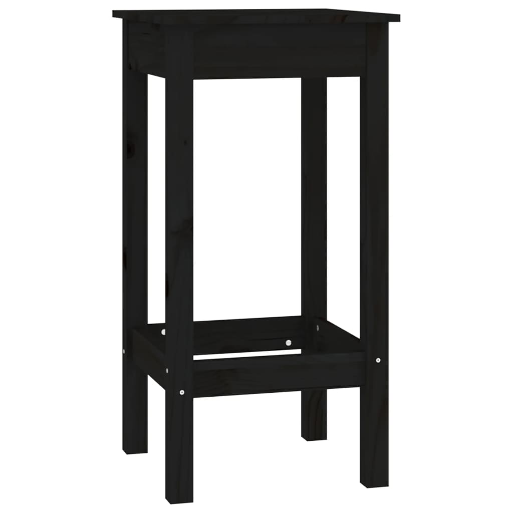 vidaXL 4 Piece Bar Chair Set Black Solid Wood Pine