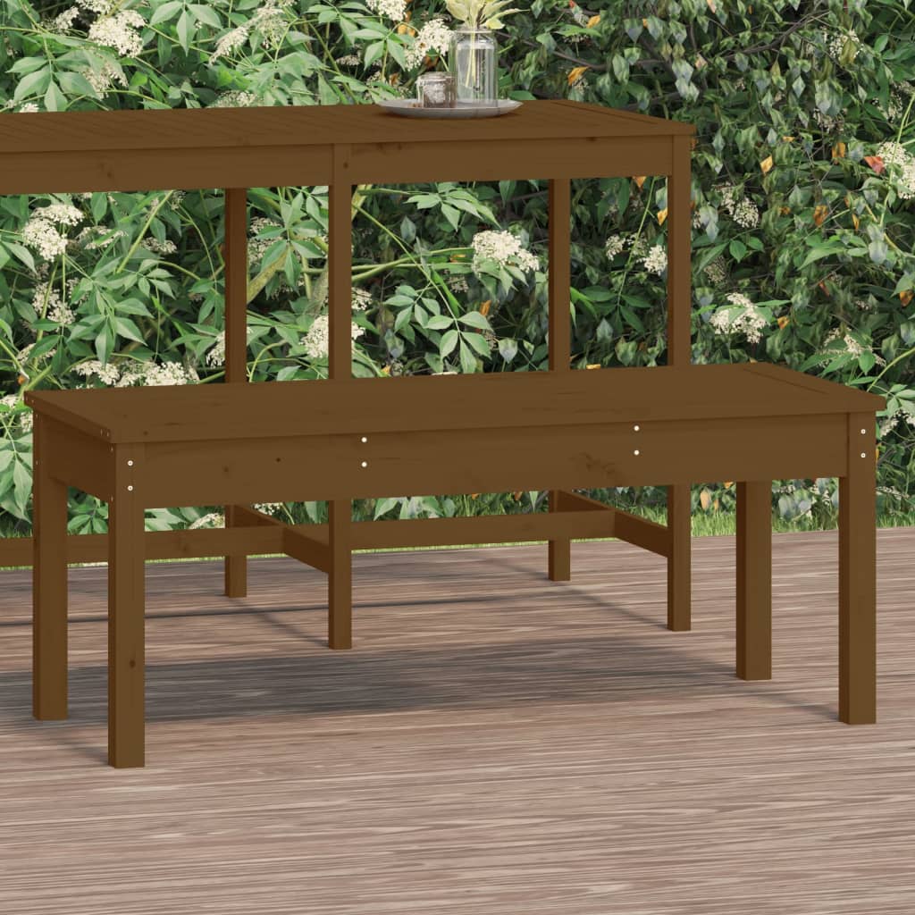 vidaXL Garden Bench Honey Brown 109x44x45 cm Solid Wood Pine