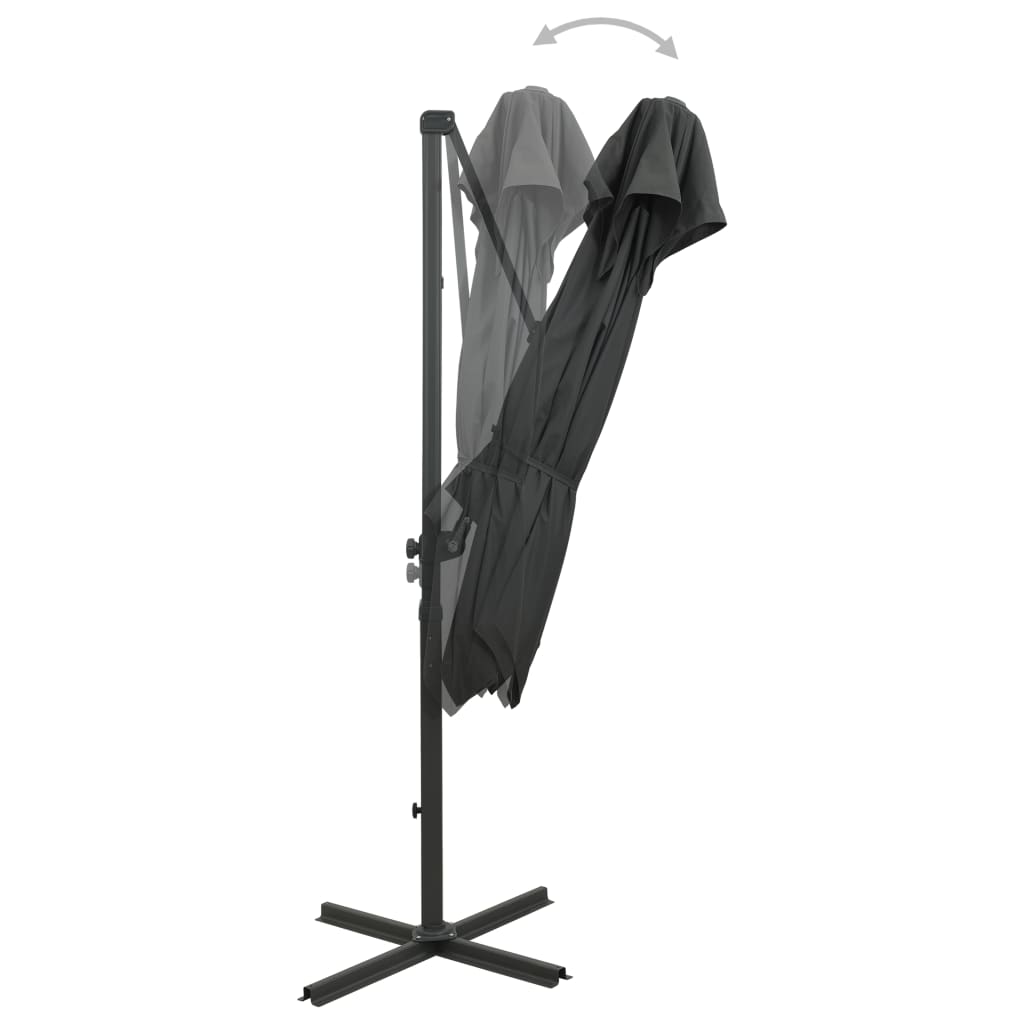 vidaXL Cantilever Umbrella with Double Top 250x250 cm Anthracite