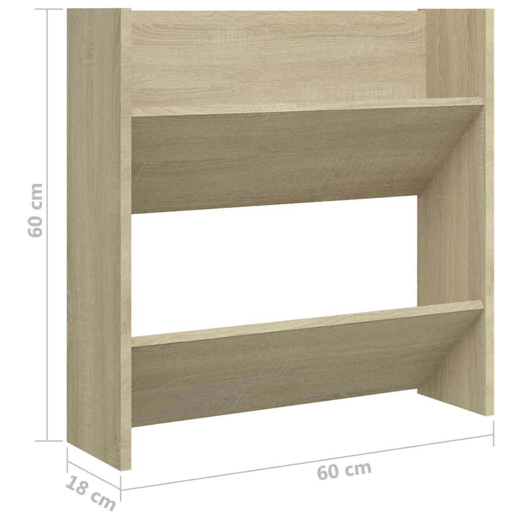 vidaXL Wall Shoe Cabinets 4 pcs Sonoma Oak 60x18x60 cmEngineered Wood