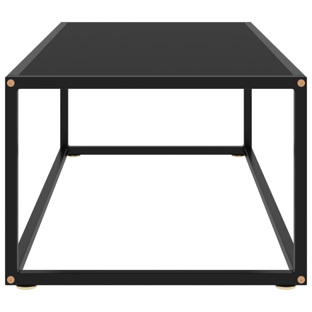 vidaXL Coffee Table Black with Black Glass 100x50x35 cm
