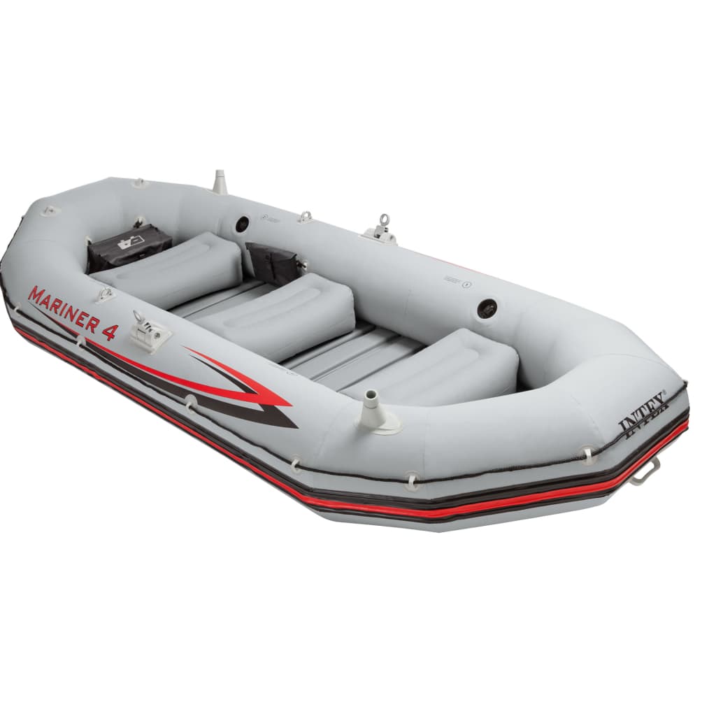 Intex Inflatable Boat Set Mariner 4 with Trolling Motor and Bracket