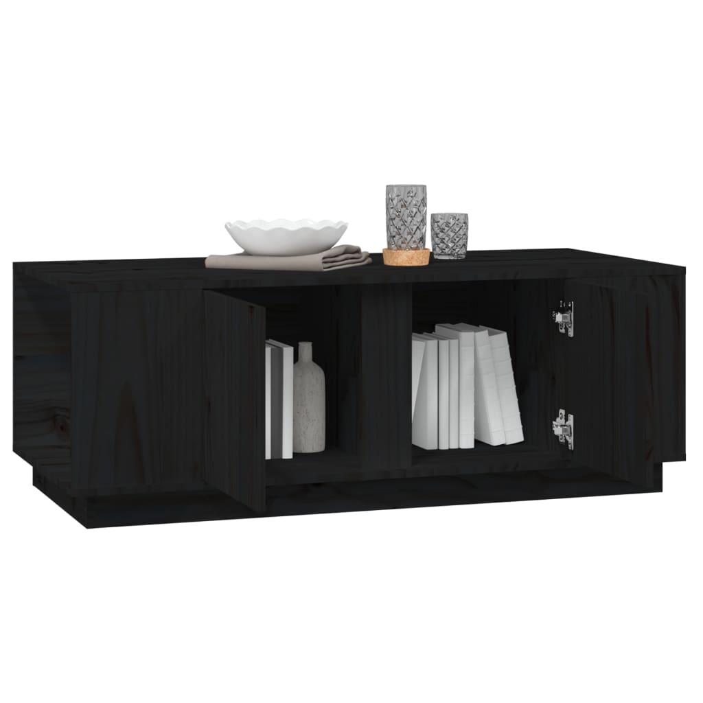 vidaXL Coffee Table Black 110x50x40 cm Solid Wood Pine
