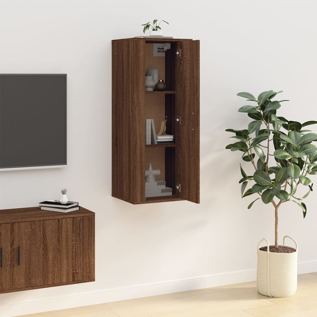 vidaXL Wall Mounted TV Cabinet Brown Oak 40x34,5x100 cm